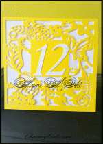 Номер за маса за сватба модел Butterfly Flower цвят Жълто
